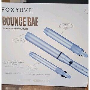 FOXYBAE Bounce Bae 3-IN-1 Ceramic Curling Iron Set Blue Auto Off 3 Sizes